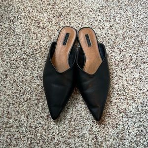 Black Topshop mule slides